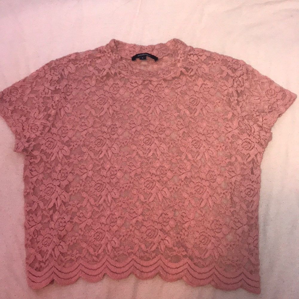 nude pink sheer blouse